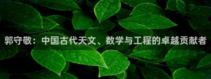 意昂3开户：郭守敬：中国古代天文、数学与工程的卓越贡献者