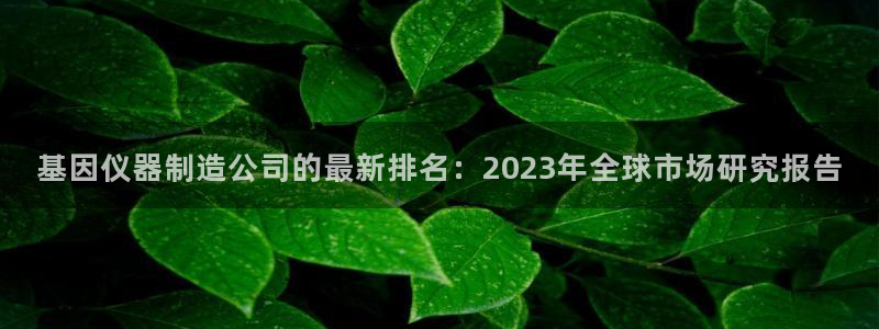 意昂3集团官网首页：基因仪器制造公司的最新排名：2023年全
